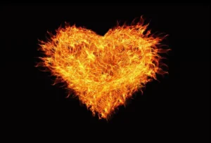 heart, love, flame