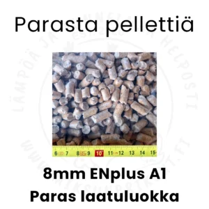 Pelletti ENplus A1 8 mm - Parasta pellettiä - Miksun briksut