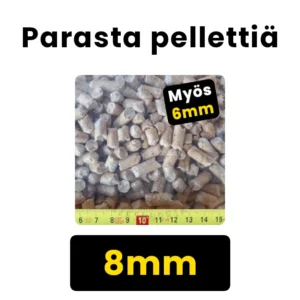 8 mm Premium pelletti 15 kg muovipussissa.