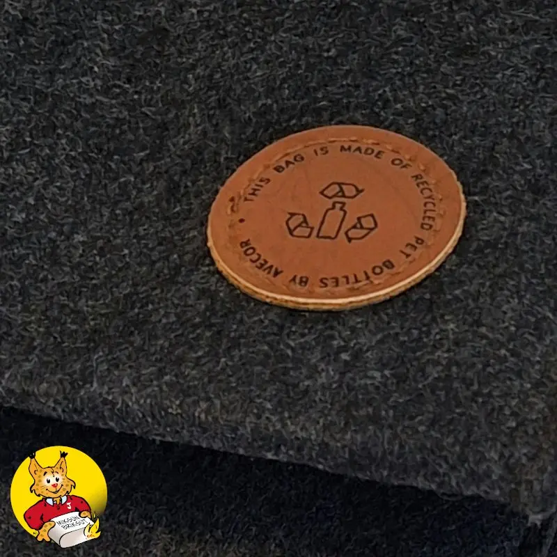 Ostoskassi kierrätetyistä PET-pulloista 45x19x35 cm, musta, yksityiskohta somisteesta