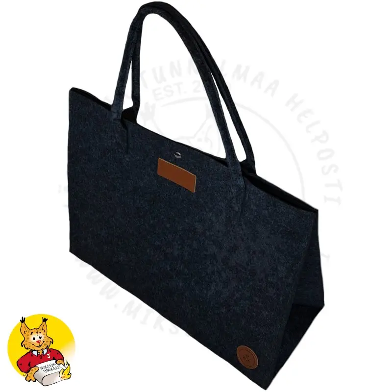 Ostoskassi kierrätetyistä PET-pulloista 45x19x35 cm, musta. Uusiokäyttö.