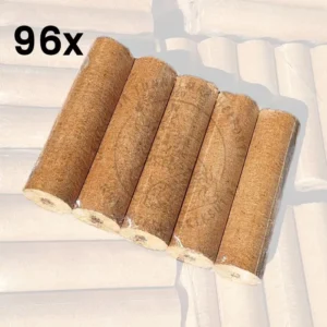96 kpl Briketti PYÖREÄÄ reiällä 10 kg kutistemuovipaketissa, yht. 960 kg. Yhdessä 10kg paketissa on 5 briketin palaa.